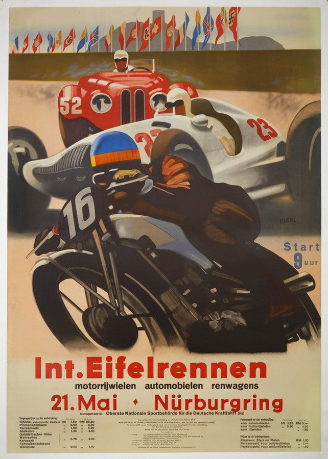 Int. Eifelrennen Nurburgring Poster 1937 - Authentic Original