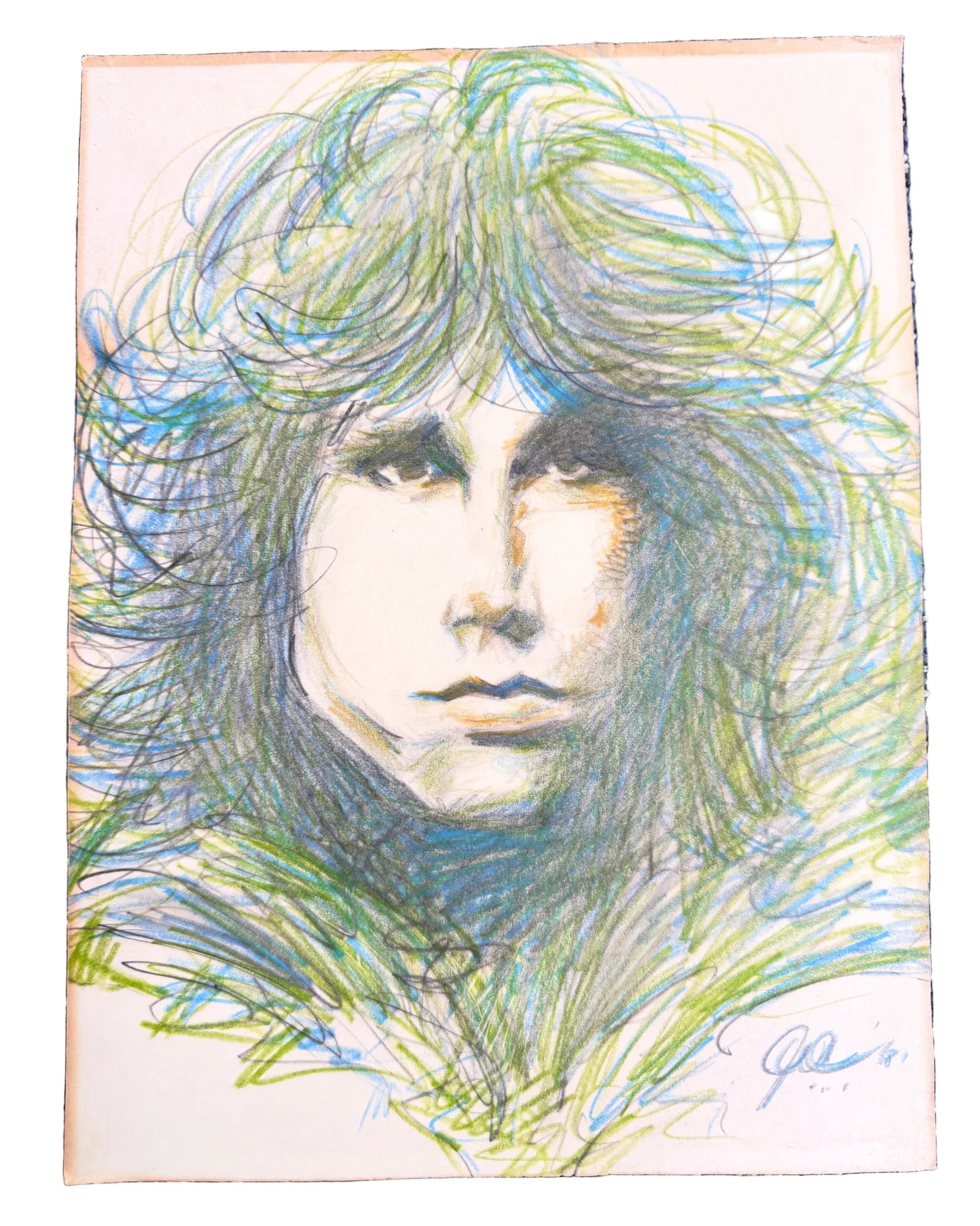 Original Drawing of Jim Morrison - shown unframed.