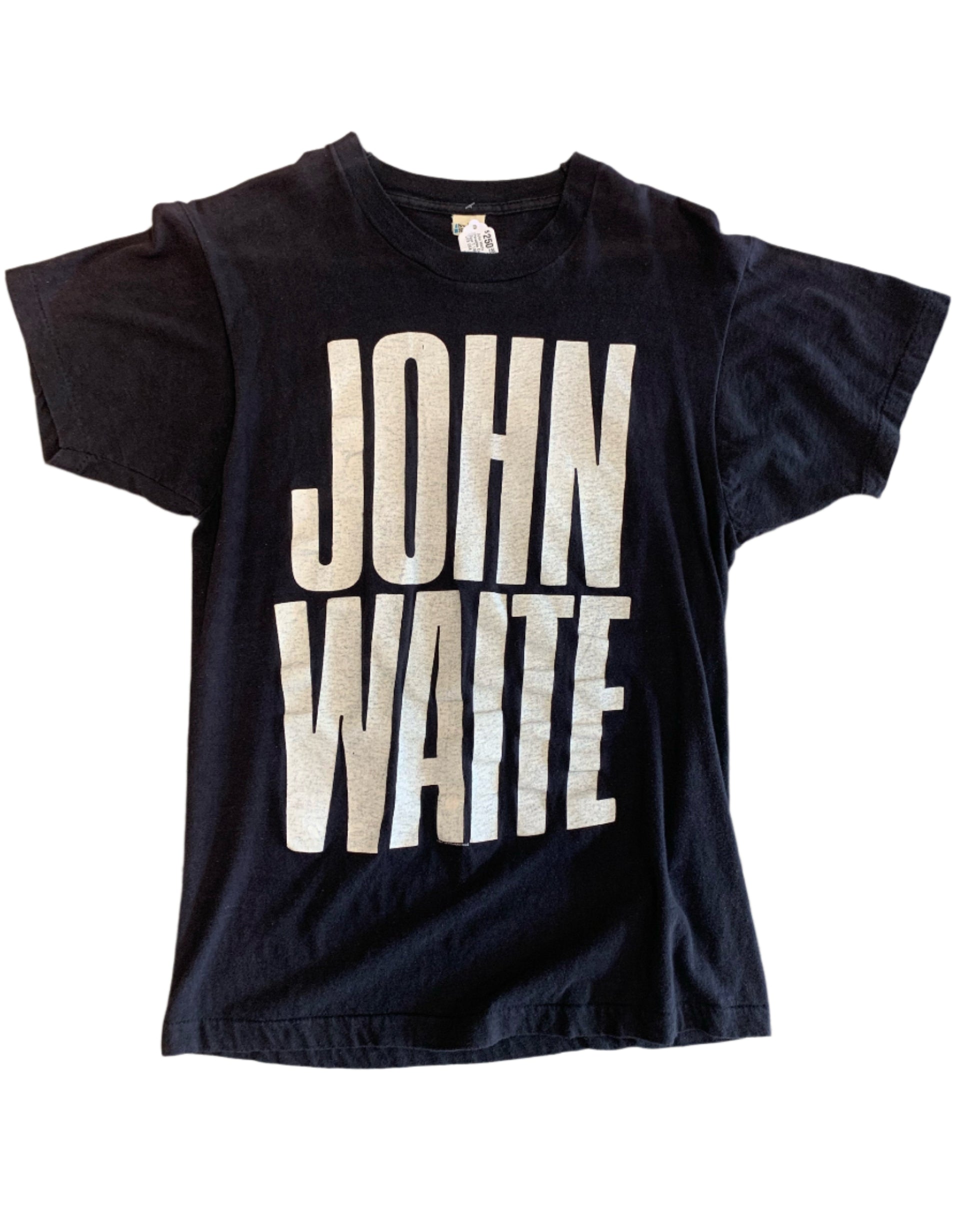 John Waite T-shirt Black with White Letters