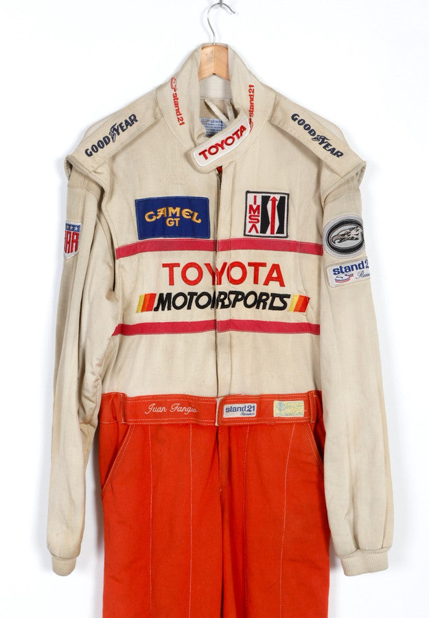 Another full view of the Juan Manuel Fangio II Auto Racing Suit.