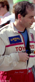A photo of Juan Fangio wearing the Juan Manuel Fangio II Auto Racing Suit.