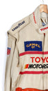 The upclose left view of the Juan Manuel Fangio II Auto Racing Suit.