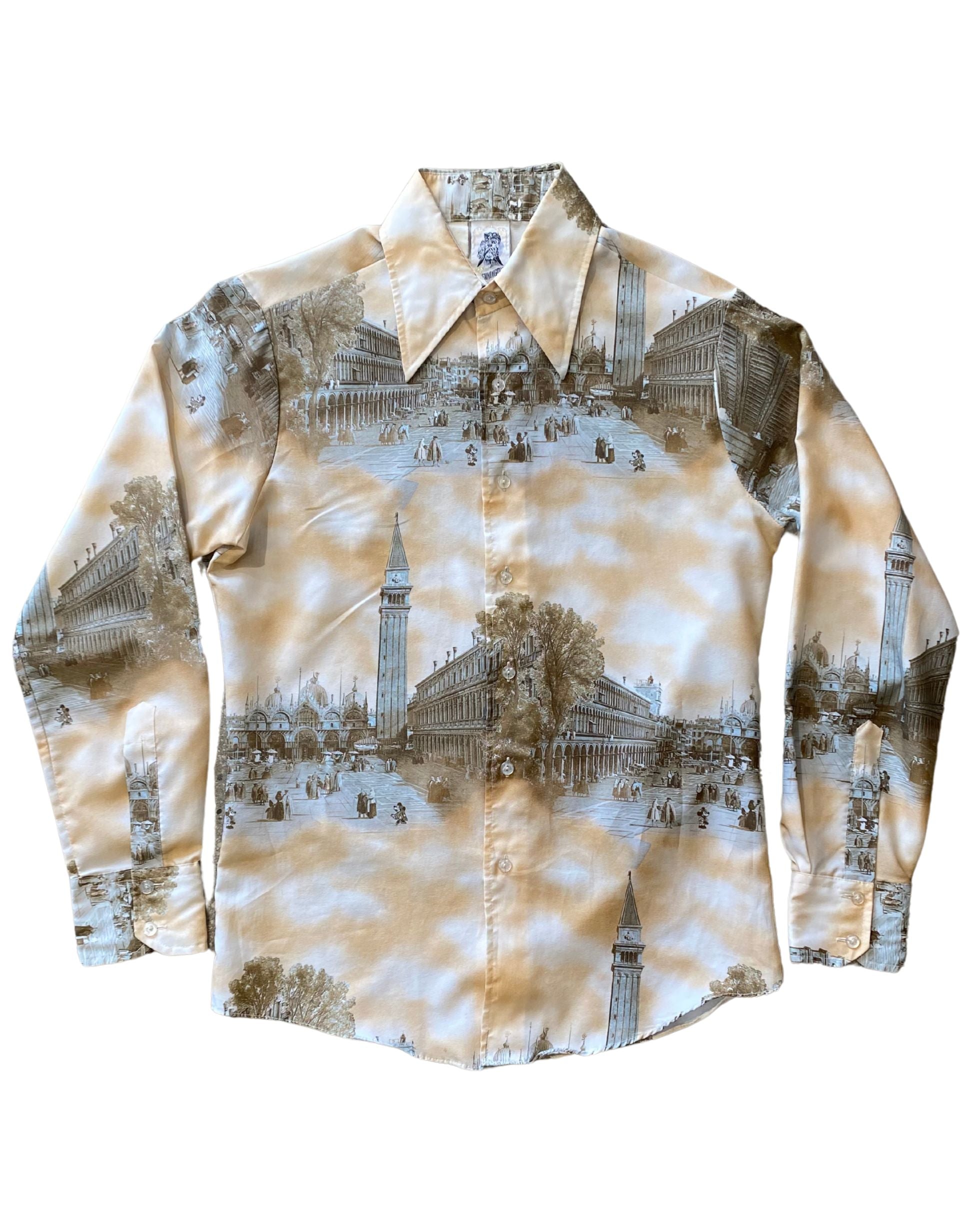 Kennington Button Down Shirt Mickey & Minnie in Vienna 1970s USA