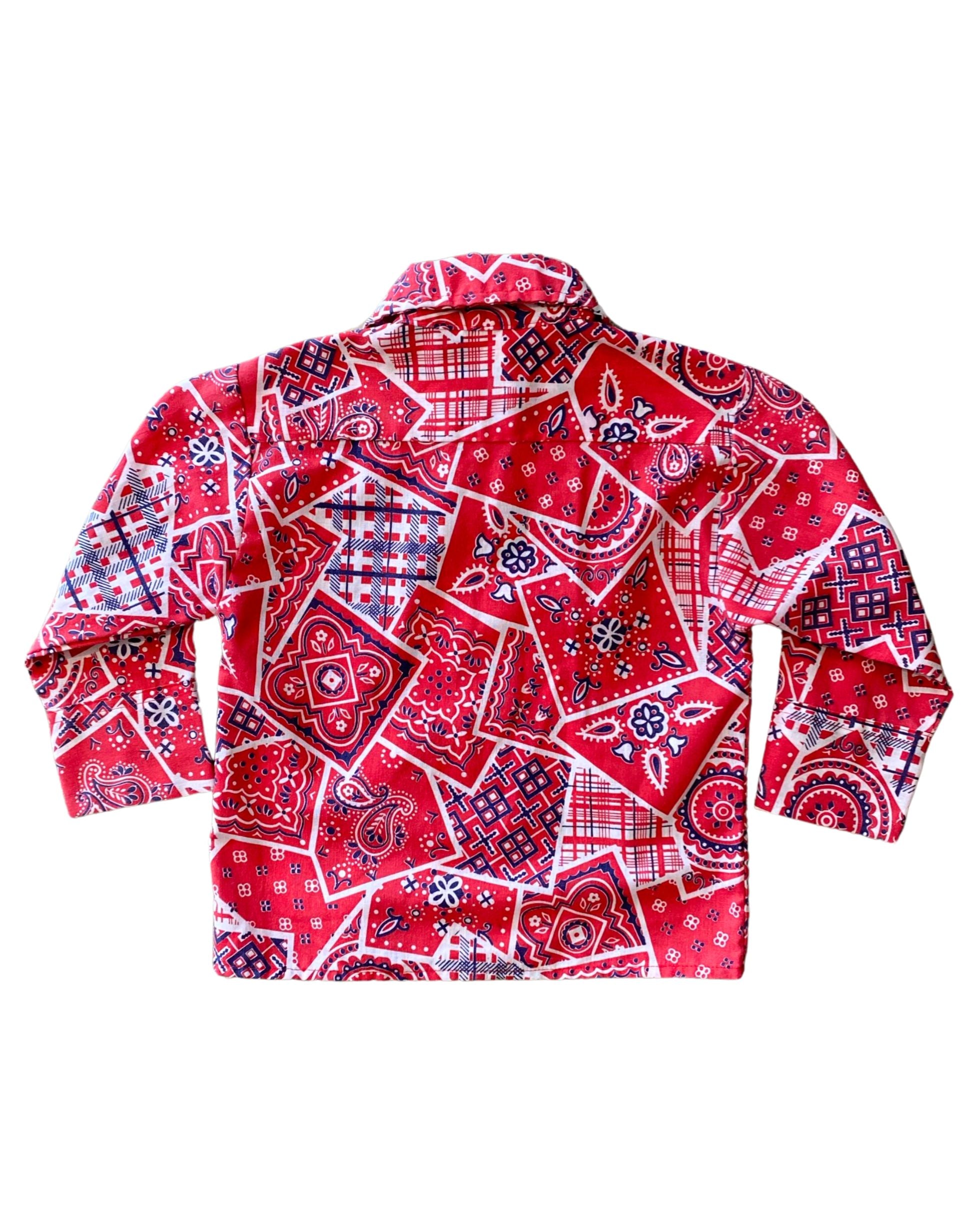 Vintage 1970s Health-Tex Red Bandana Print Toddler Shirt – Size 2T