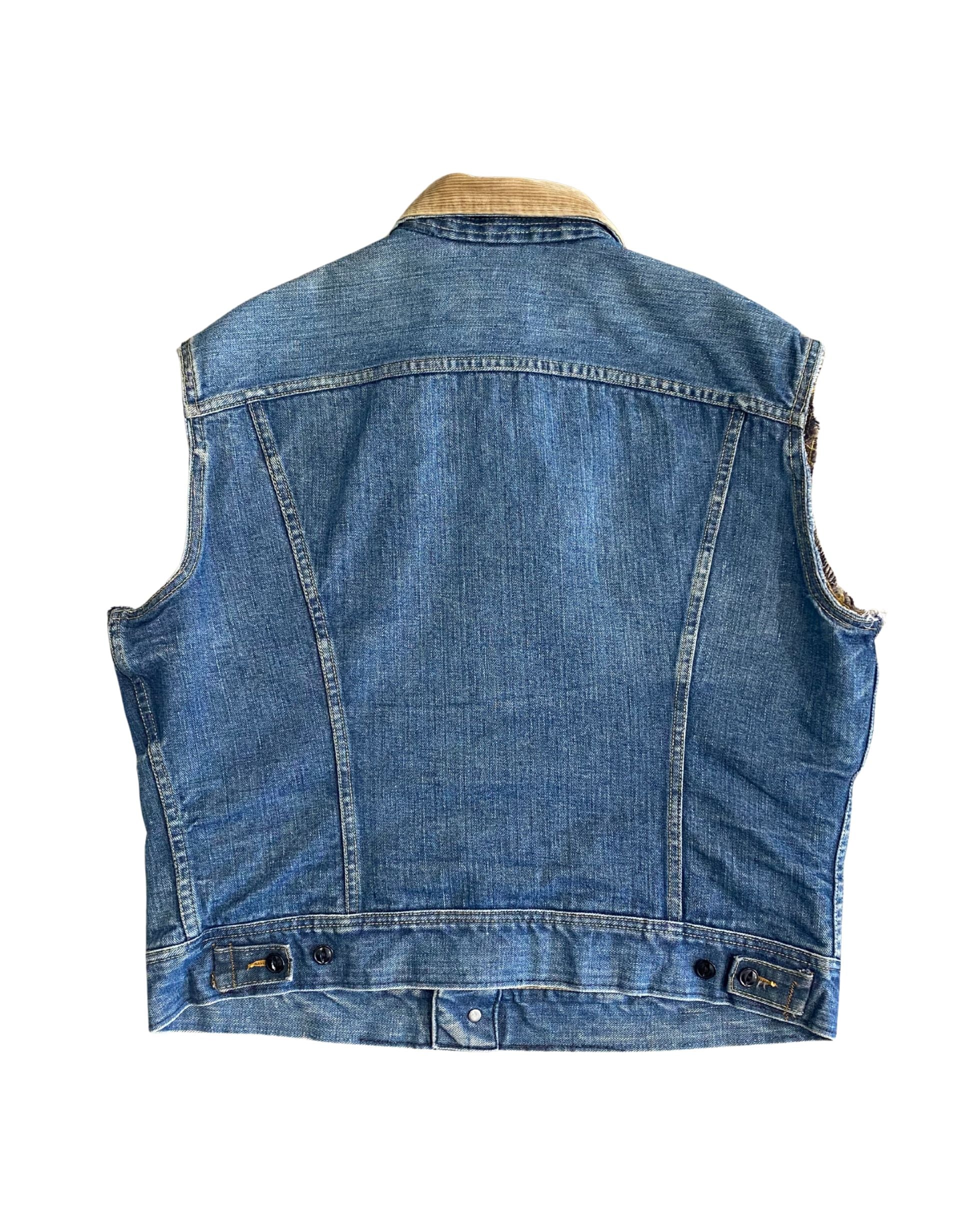 LEE Stormrider 1970s Denim Cut-Off Vest Great Wear - Large