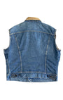 LEE Stormrider 1970s Denim Cut-Off Vest Great Wear Back on white background.
