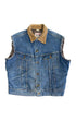 LEE Stormrider 1970s Denim Cut-Off Vest Great Wear Front on white background.