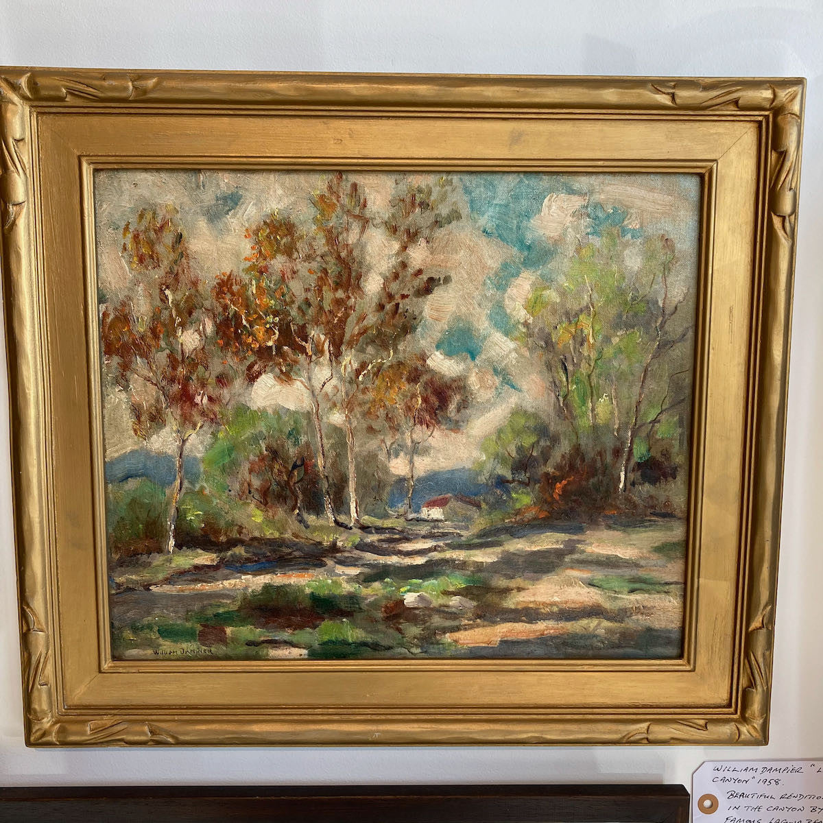 “Laguna Canyon” by William Dampier, Oil On Artist Board, 1958