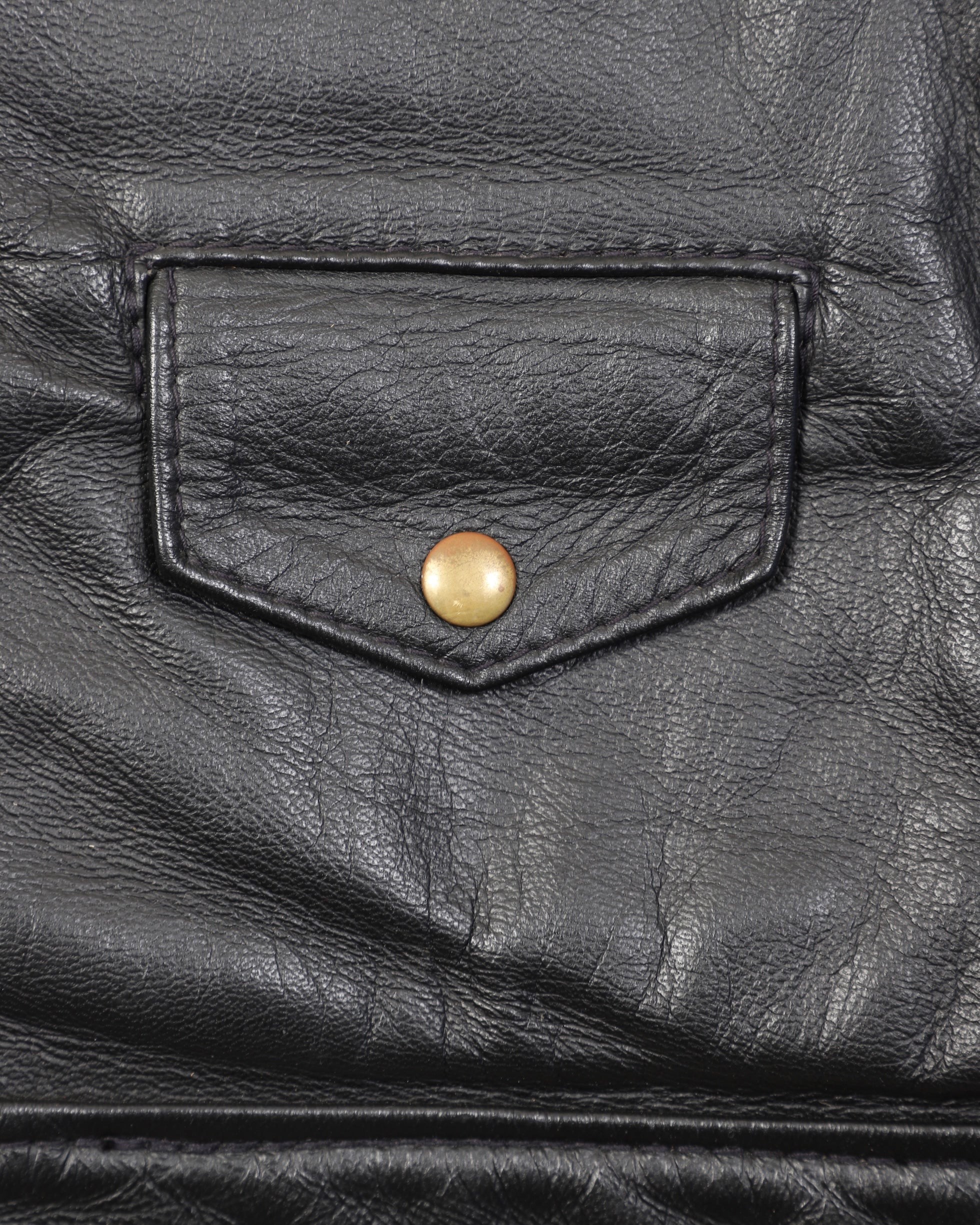 Langlitz Black Leather Motorcycle Jacket Pocket Detail