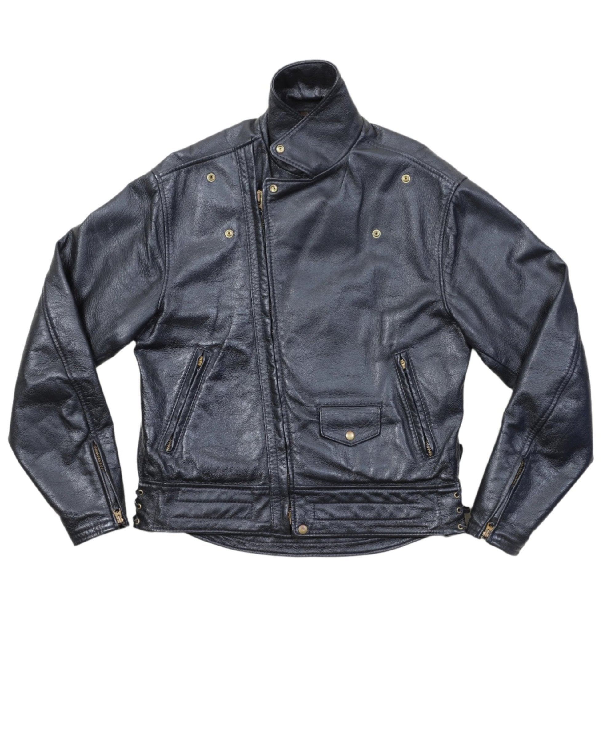 Langlitz Custom Made Leather Motorcycle Jacket Approx sz 48 USA