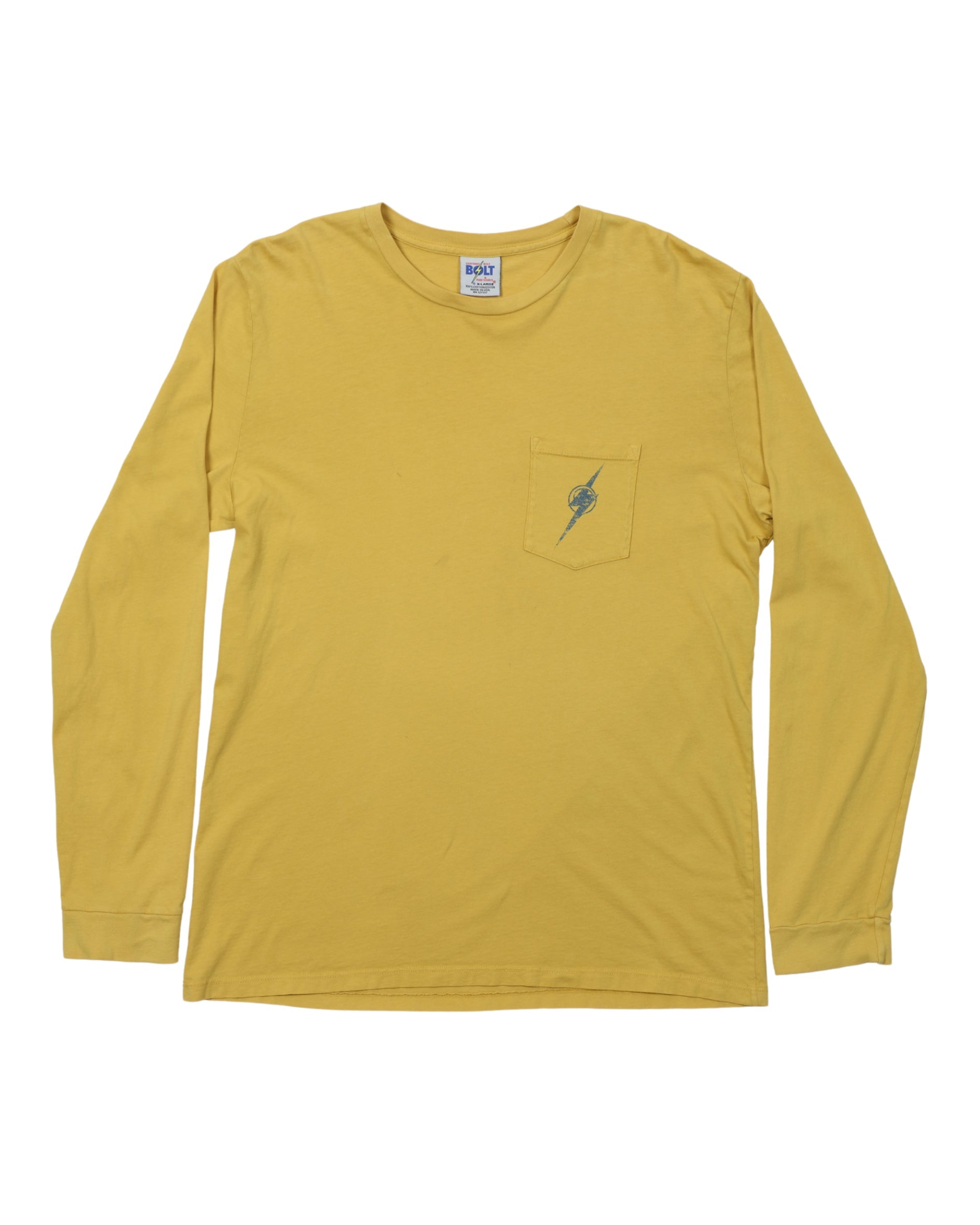 Lightning Bolt 1970s Team Bolt Long Sleeve T-Shirt X-LARGE Yellow Front