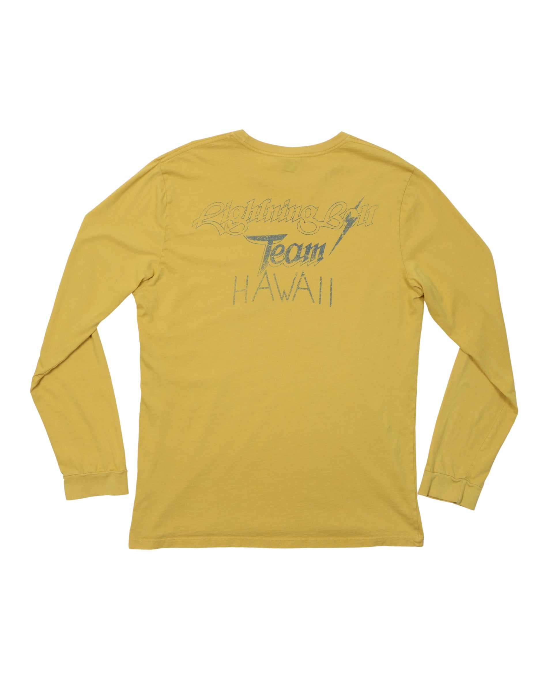 Lightning Bolt 1970s Team Bolt Long Sleeve T-Shirt X-LARGE Yellow Back