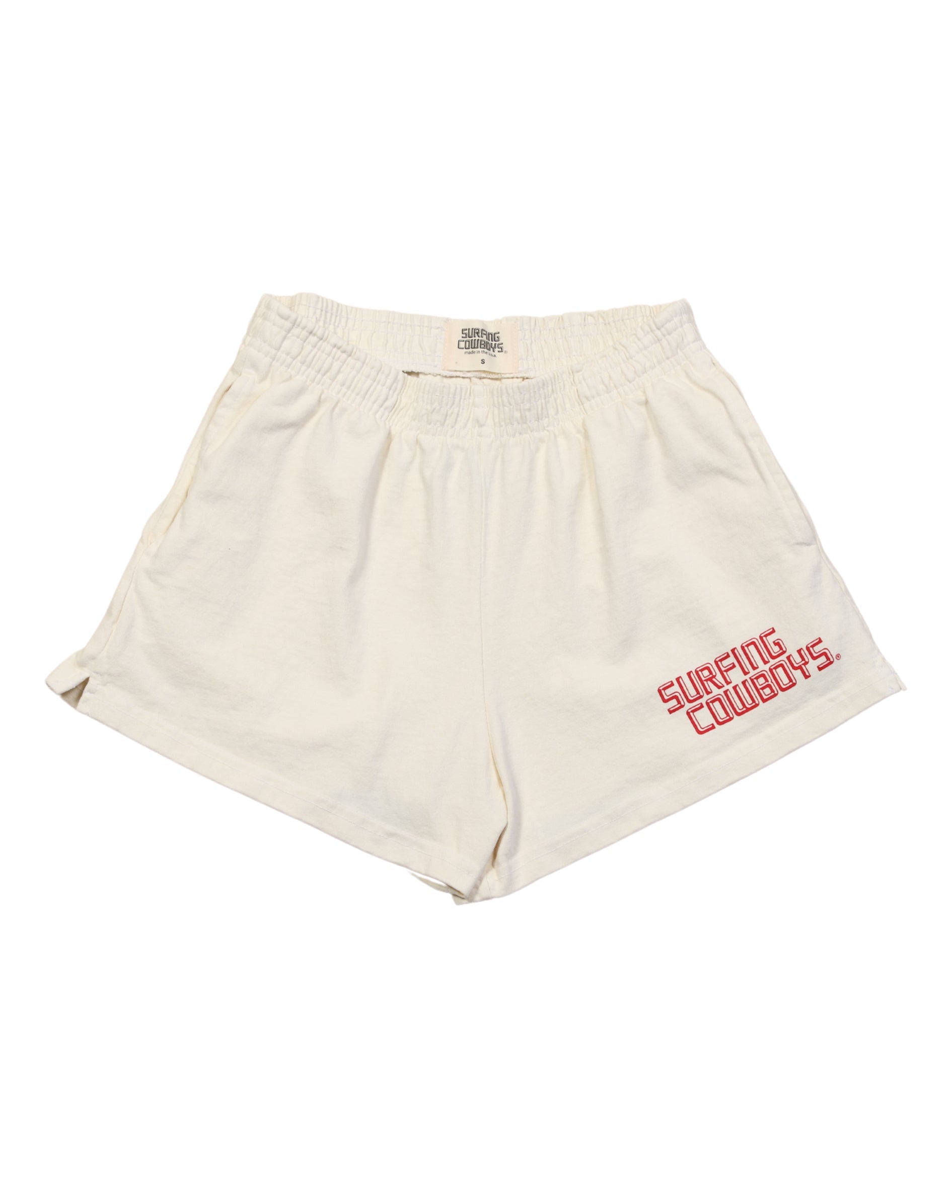 Logo Gym Shorts Cream