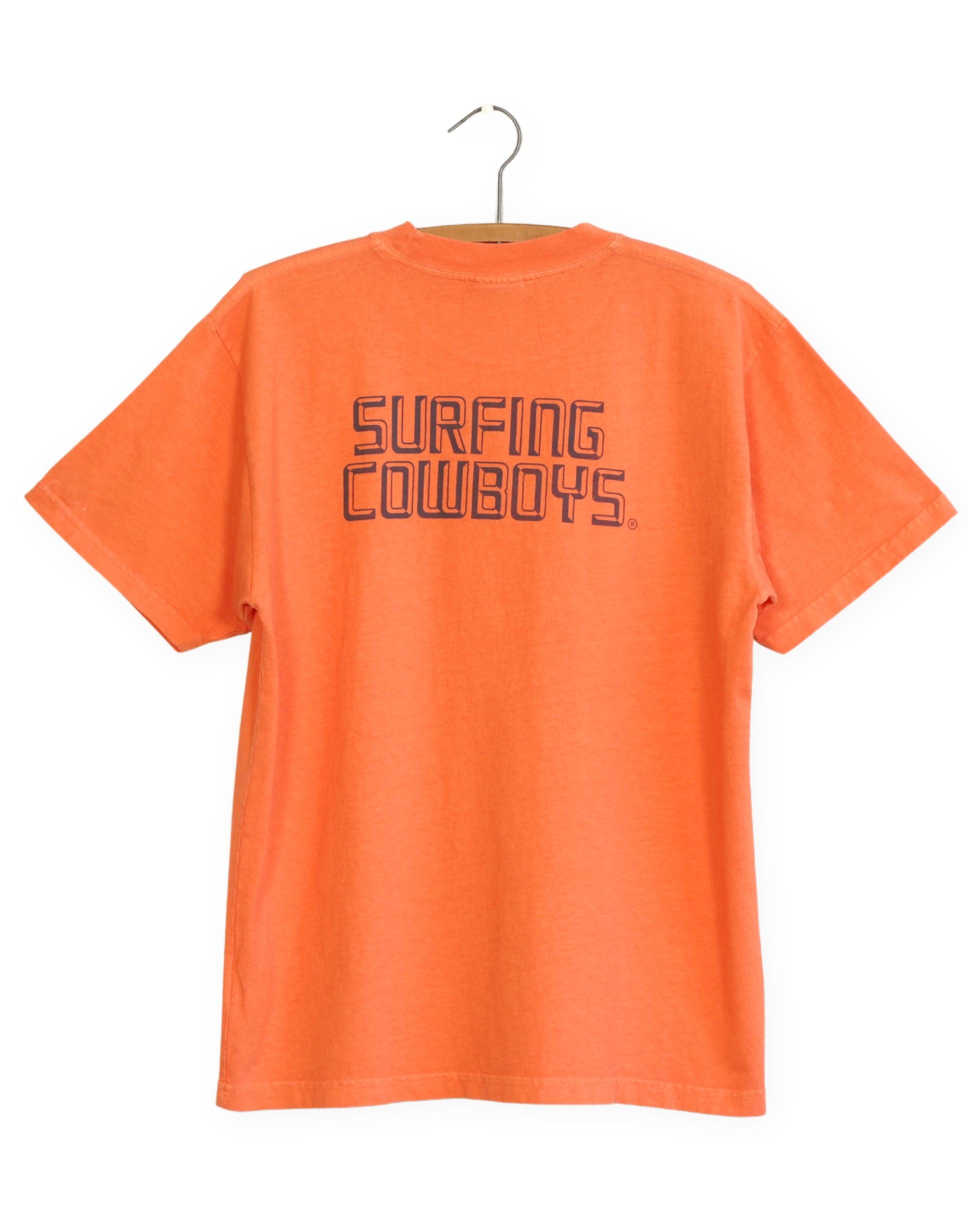 Surfing Cowboys Logo T-Shirt - Faded Orange + Navy