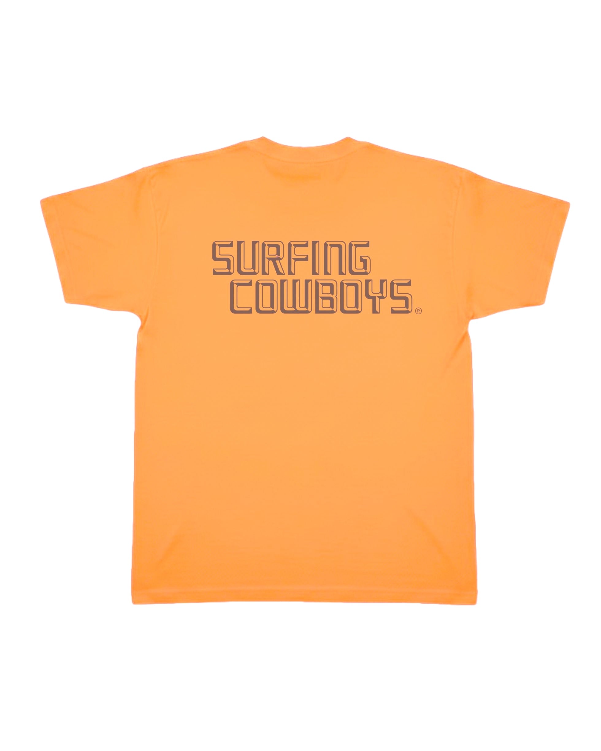 Surfing Cowboys Logo T-Shirt - Faded Orange + Navy