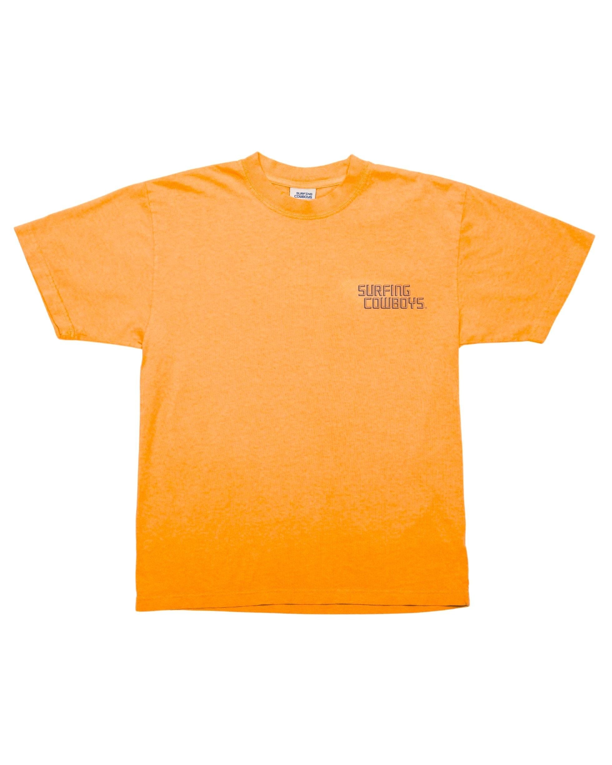 Surfing Cowboys Logo T-Shirt - Faded Orange + Navy