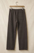 Surfing Cowboys® Surf + Track loopback cotton patch pants in mocha, back view, with drawstring waist, stitched patch pockets, and reinforced knees.