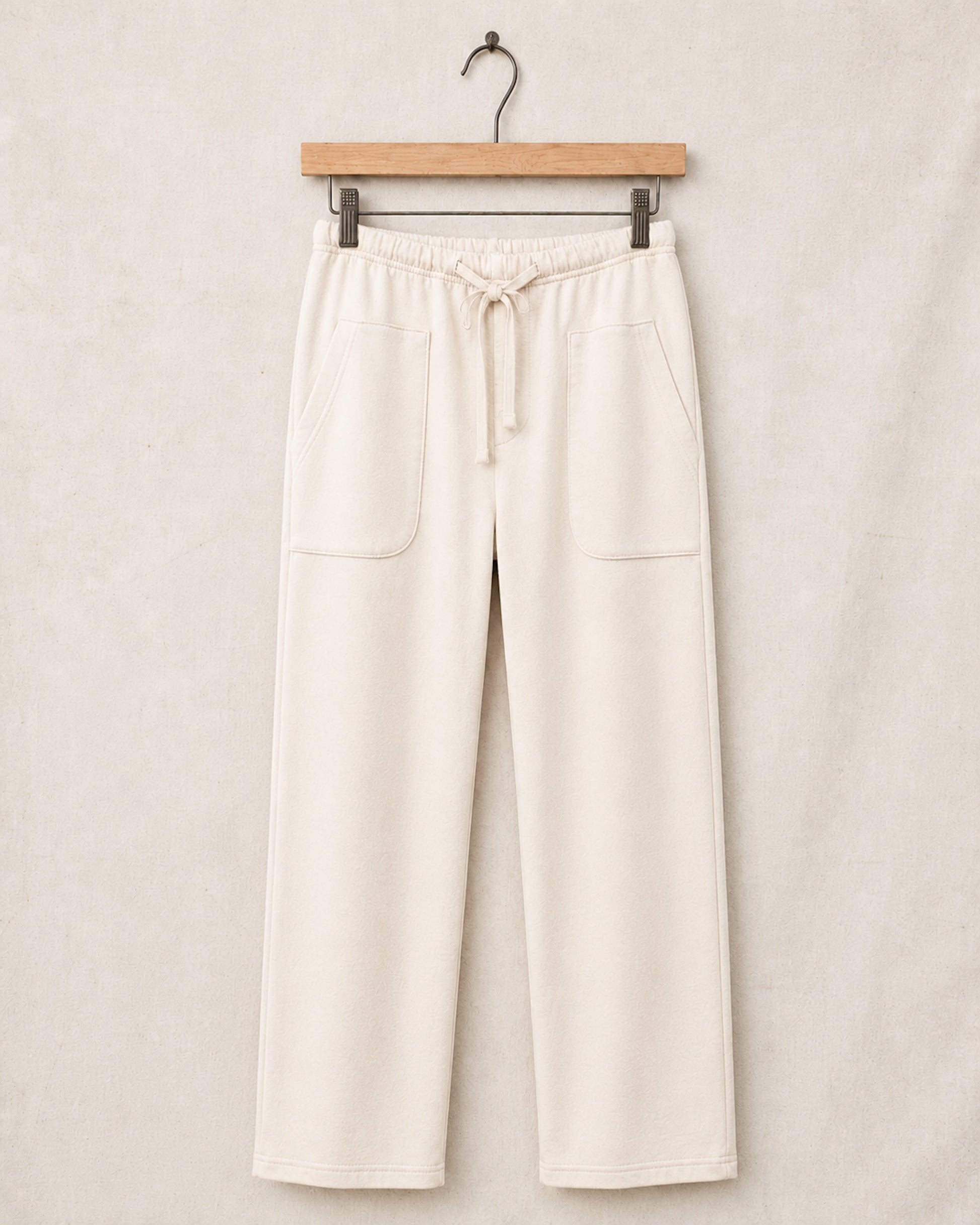 The Weekender Loopback Cotton Pants – Natural