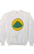 Vintage white 1980s sweatshirt featuring a large green and yellow Lotus Cars logo graphic on the chest.