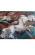 Another full view of the Lumen Winter Painting "Horses in Flight", Oil on Canvas c. 1939-44 with Documentation.