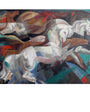 Another full view of the Lumen Winter Painting "Horses in Flight", Oil on Canvas c. 1939-44 with Documentation.