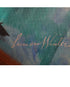 The upclose view of the signature of the Lumen Winter Painting "Horses in Flight", Oil on Canvas c. 1939-44 with Documentation.