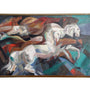 Lumen Winter Painting "Horses in Flight", Oil on Canvas c. 1939-44 + Documentation