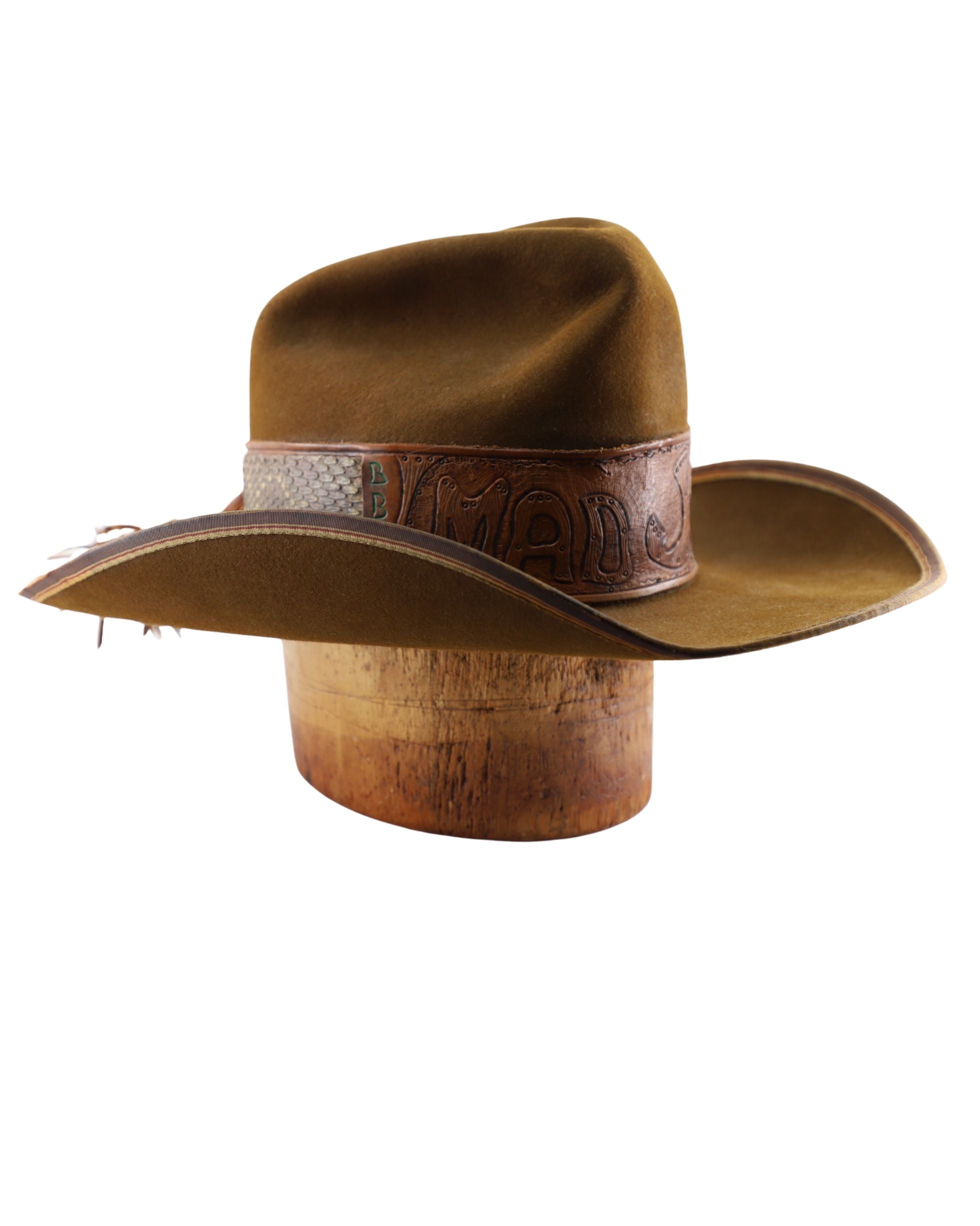 Mad Jack 1970s Custom Leather + Python Western Hat: