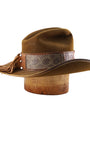 Mad Jack 1970s Custom Resistol Leather + Python Western Hat (Size 7.5) side under rim