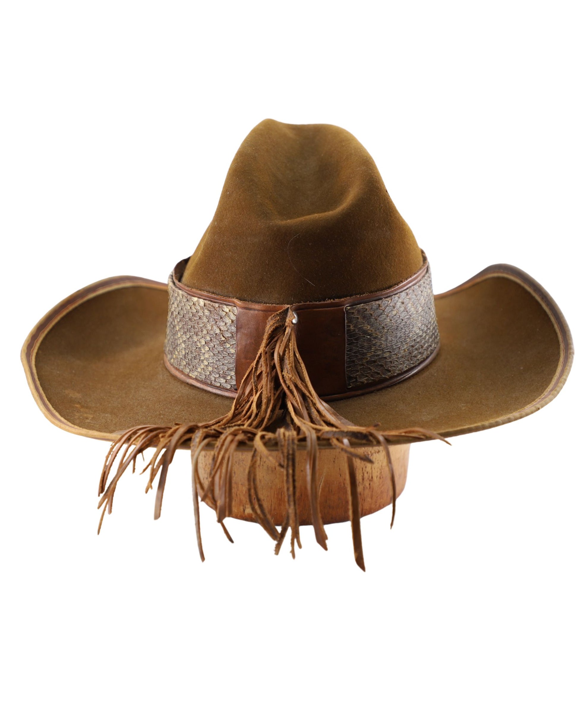 Mad Jack 1970s Custom Resistol Leather + Python Western Hat (Size 7.5) Back