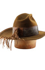 Mad Jack 1970s Custom Resistol Leather + Python Western Hat (Size 7.5) back fringe