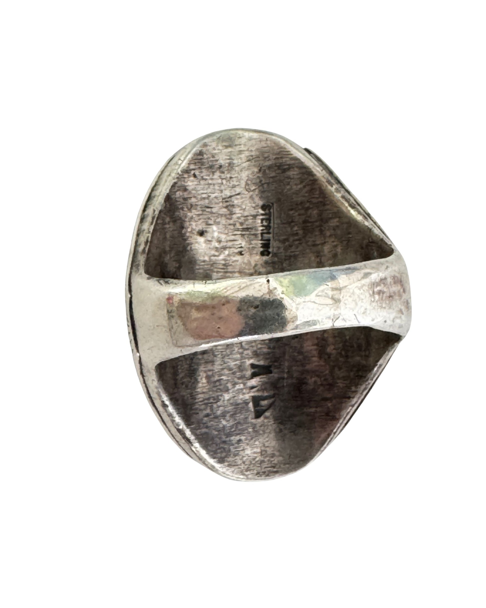 Men's 4-Turquoise Silver Ring - 1960s - Size 14.5