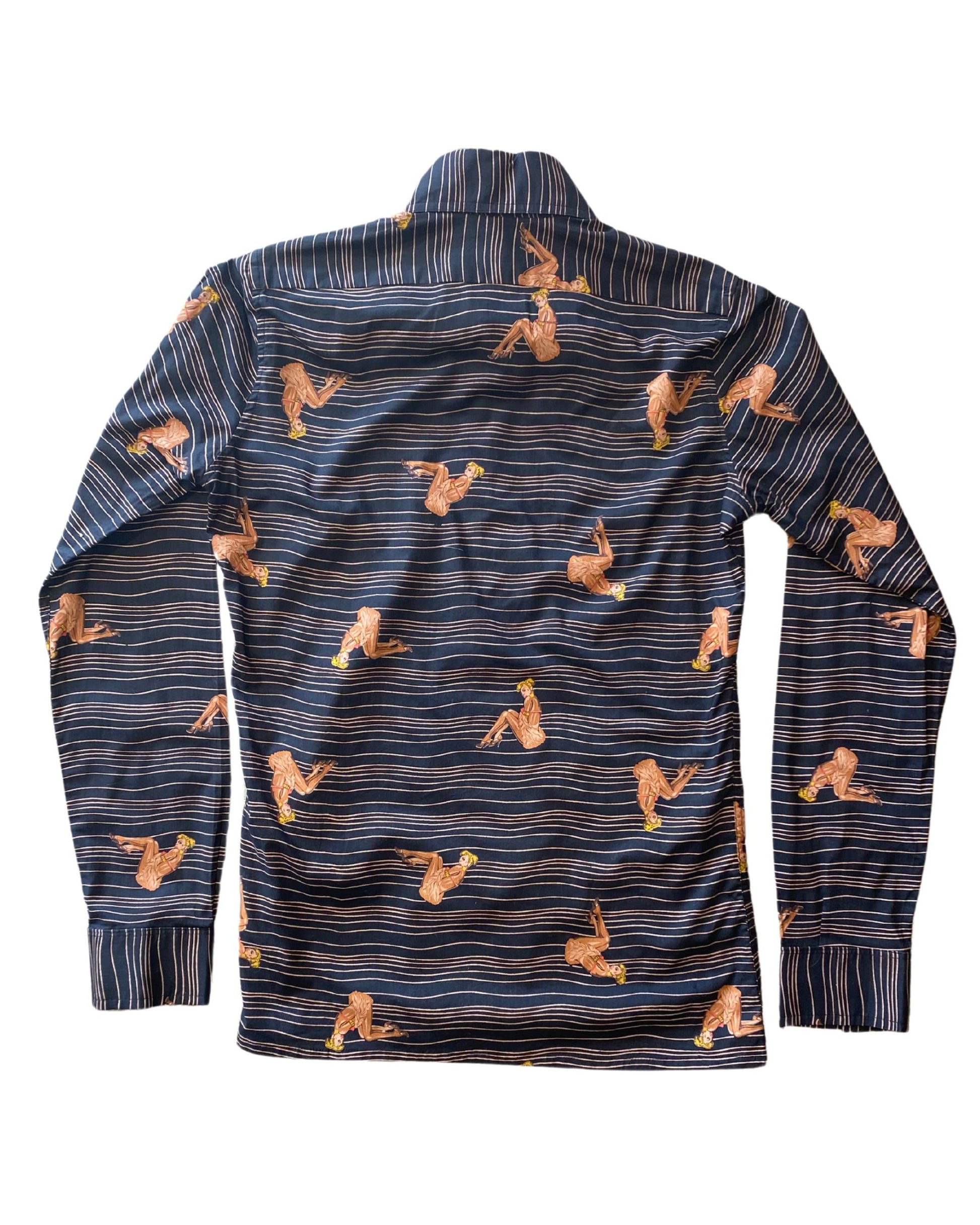 Michael Axel Lady Print Shirt 1970s France Women's Medium