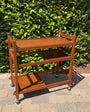 Midcentury Bar Cart Tea Trolley with Removable Trays Teak 1960s Denmark