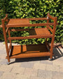 Midcentury Bar Cart Tea Trolley with Removable Trays Teak 1960s Denmark