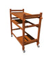 Midcentury Bar Cart Tea Trolley with Removable Trays Teak 1960s Denmark