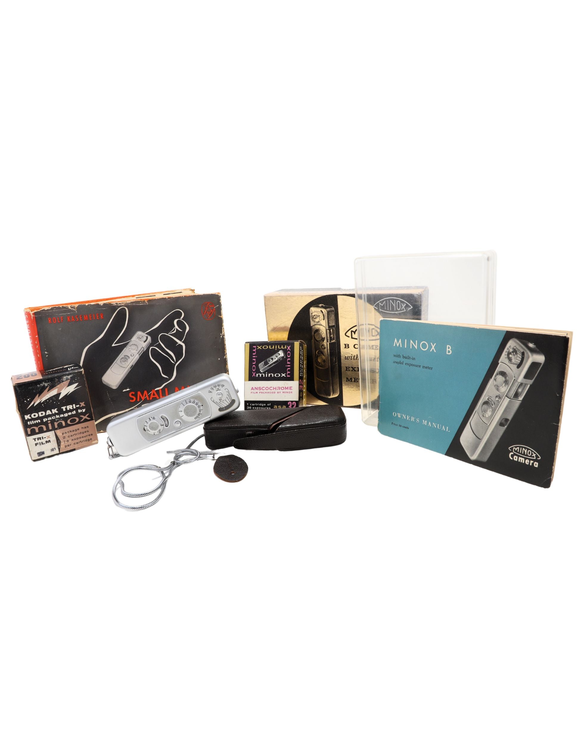 1958 Minox B Spy Camera Set – New in Box with Accessories and Book