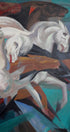 Detail of Lumen Martin Winter horses galloping painting.