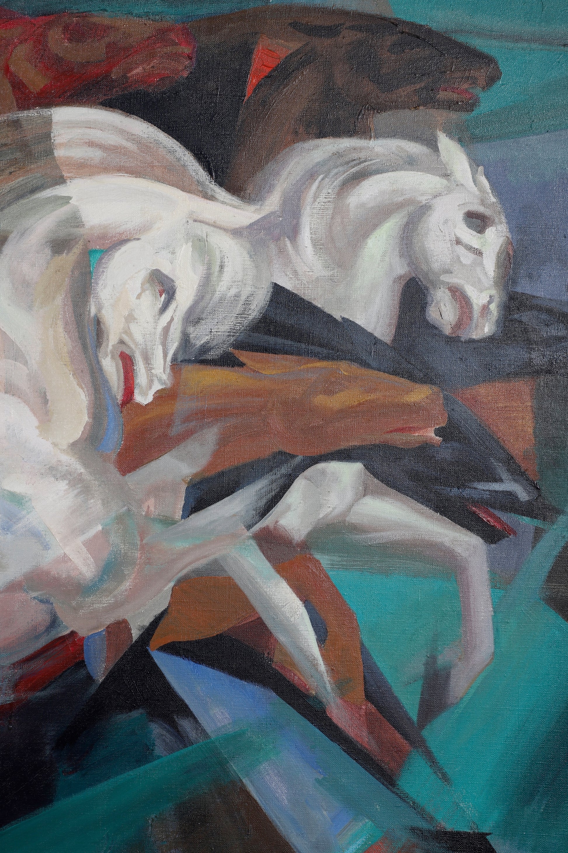 Lumen Winter Painting "Horses in Flight", Oil on Canvas c. 1939-44