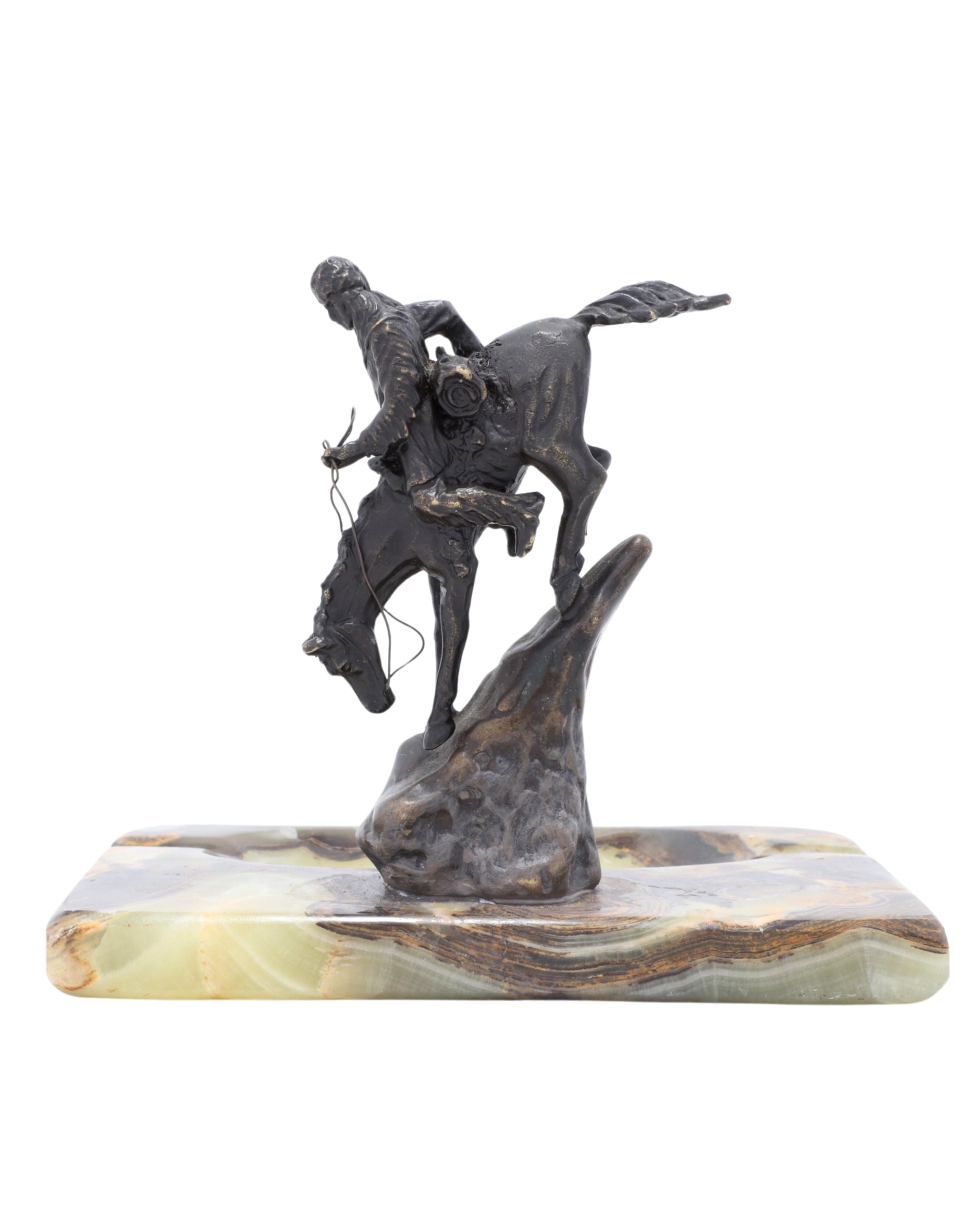 Mountain Man Sculpture on Marble Catch-All Base Attributed to Remington