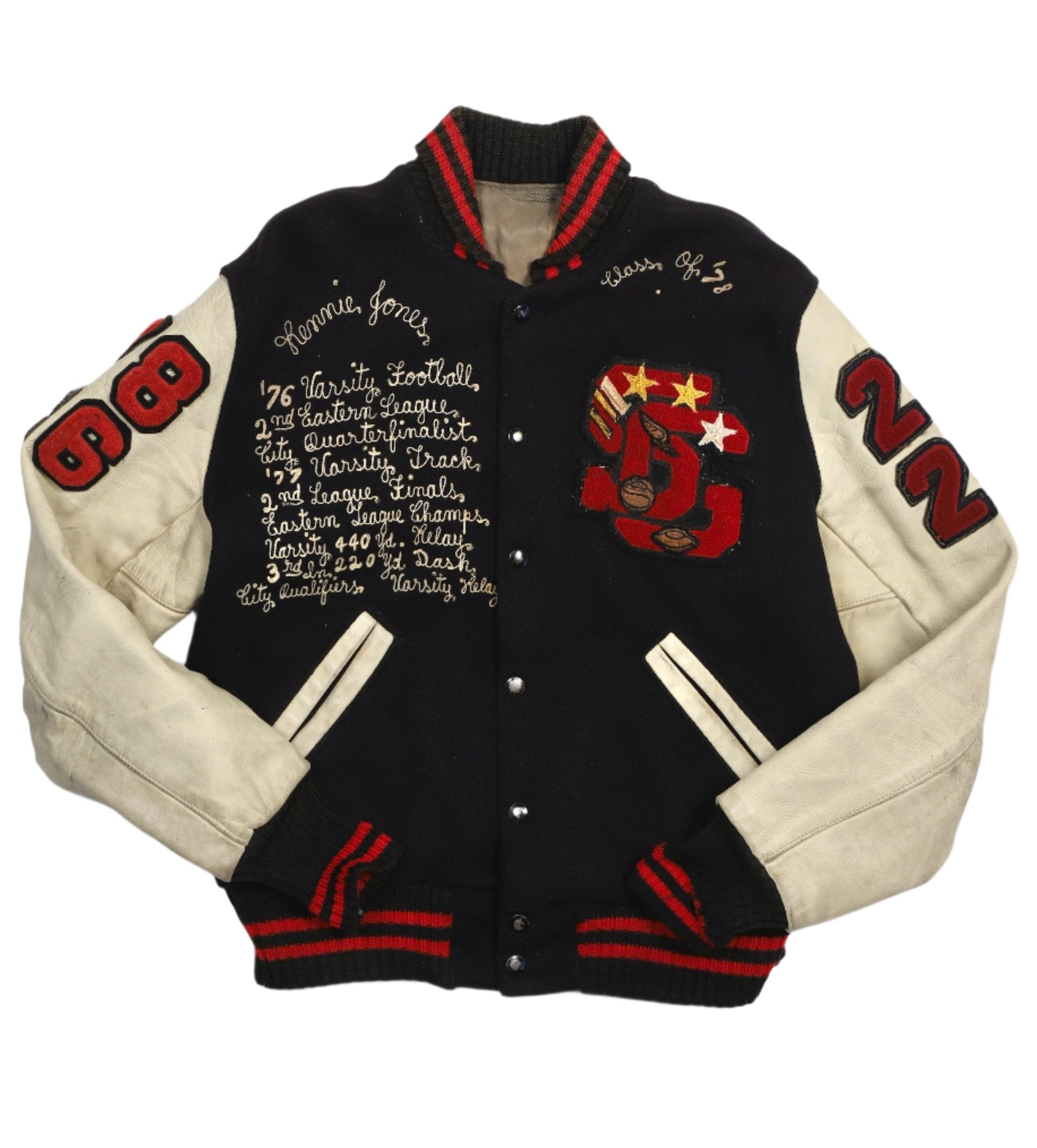 Mr Jones Wild Honey Varsity Jacket Front