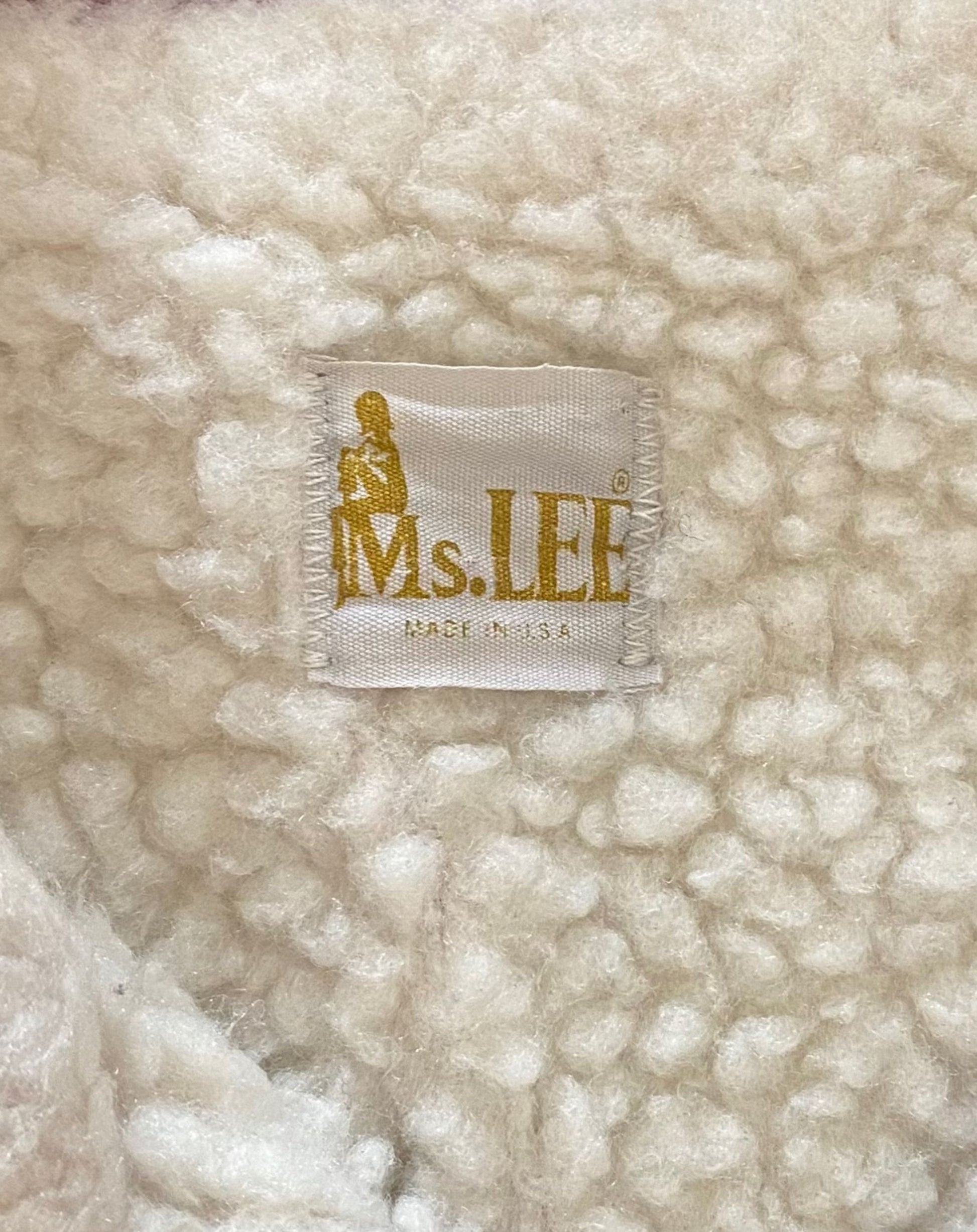 Ms LEE Red Corduroy Sherpa Jacket 1970s - Small - Medium