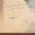 Native American Portrait Drawing in Wood Frame by Andrews, Circa 1911 Close Up of Signature