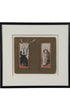 Framed pair of 19th-century Native American photographic portraits presented on a dark gray mount.