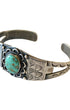 Navajo Cuff w Turquoise in Flower Setting L