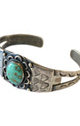 Navajo Cuff w Turquoise in Flower Setting L