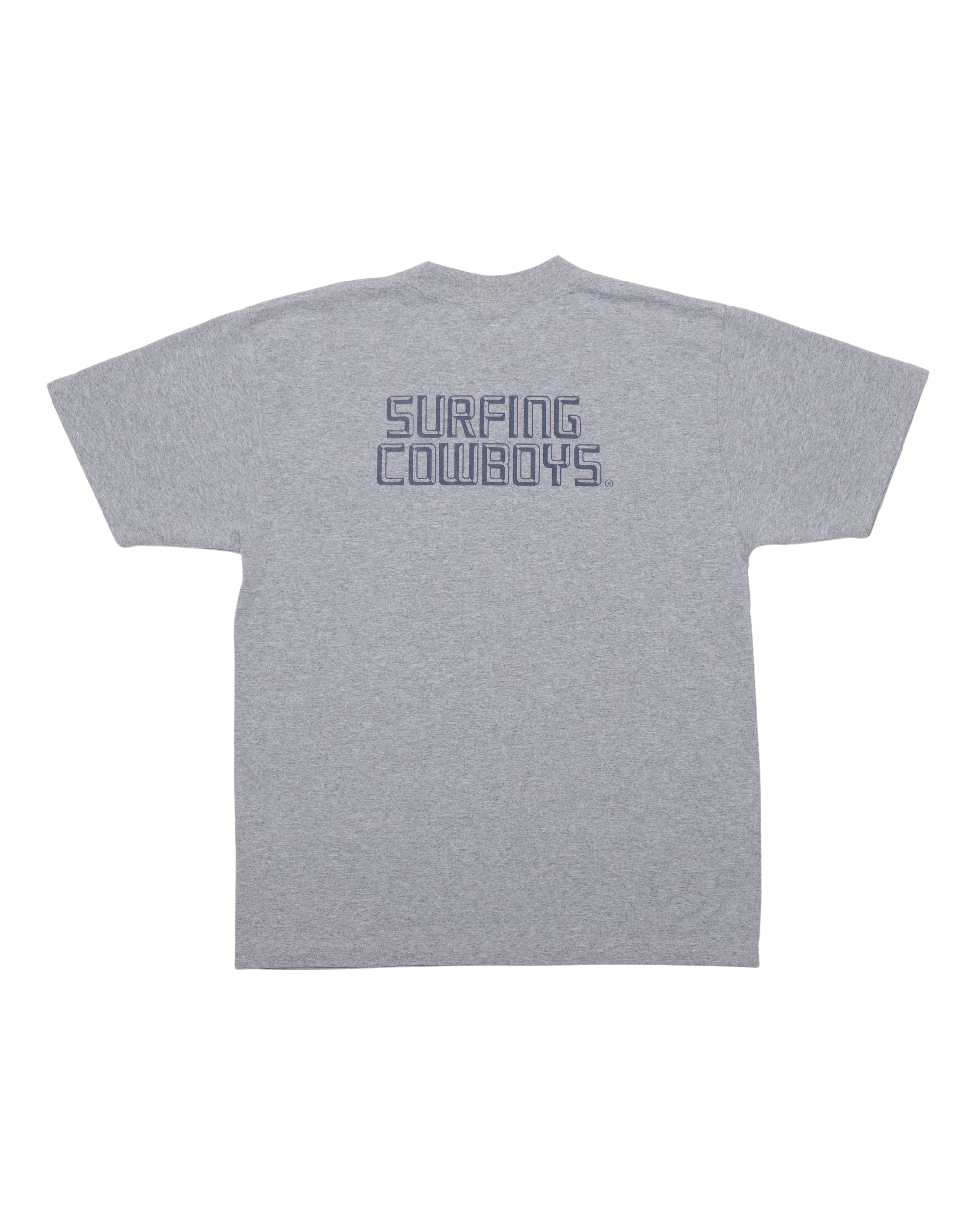 New Surfing Cowboys Logo Heather Grey Back View