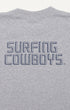 New Surfing Cowboys Logo Heather Grey Back Close Up