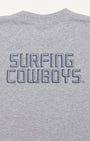 New Surfing Cowboys Logo Heather Grey Back Close Up