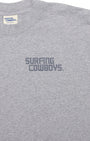 New Surfing Cowboys Logo Heather Grey Back Front Up